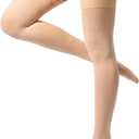 Thigh High Compression Stockings 20-30 mmHg, Closed Toe Medical Compression Socks for Women, Over Knee Graduated, Small (1 Pair)