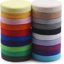 SEMINI 3/8'' Wide 21 Mixed Color 42 Yards Twill Cotton Ribbon Herringbone Bias Tape Natural Webbing Tape for Sewing Binding Gift Wrapping DIY Crafts Sewing Home Decoration