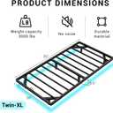 Twin XL Size Floating Metal Bed Frame with Smart LED Lights & Charging Station, Metal Platform Bed Base No Box Spring Needed, Easy Assembly, Noise Free