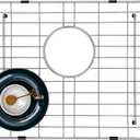 Stainless Kitchen Sink Protector - S304 Sink Grids for Bottom of Kitchen Sink, 23" x 14" with Rear Drain for Single Bowl Kitchen Sink with Corner Radius (Brushed)