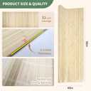 Natural Bamboo Wall Panel for Interior Wall Decor, Pole Wrap Wainscoting Paneling, Eco-Friendly Formaldehyde-Free Interior Decor for Living Room,Kitchen Island, Ceiling,Office, 48" H x 96" L, Raw Wood