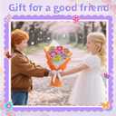 Britik Arts and Crafts for Kids Ages 8-12: Poke in Fun Art Kits for Girls, Poke Art Flower Bouquet Craft Kit, Fabric Arts for Kids DIY Flower Bouquet Kit Birthday Gift for Girls 8 9 10 11 12, Orange