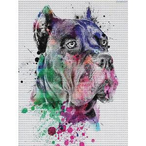 DIY 5D Diamond Painting Kits for Adults, Cane Corso Watercolor Diamond Painting Cute Puppy Dog Art Full Drill Crystal Rhinestone Embroidery Crafts, Home Wall Decor 12"16"