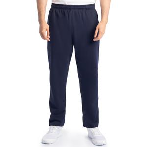 Fruit of The Loom Men's Eversoft Fleece Open Bottom Sweatpants with Pockets, Relaxed Fit, Moisture Wicking, Breathable (L)