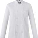 Ubon Men's Chef Coat Jacket with Side Vents, M