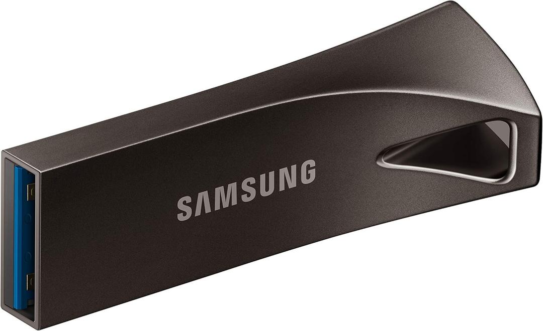 SAMSUNG BAR Plus 3.1 USB Flash Drive, 128GB, 400MB/s, Rugged Metal Casing, Storage Expansion for Photos, Videos, Music, Files, MUF-128BE4/AM, Titan Grey (Gray)