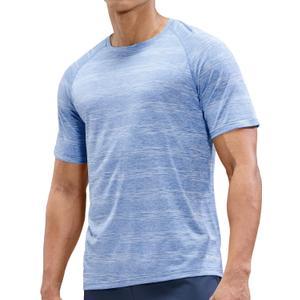 MIER Mens T Shirts Short Sleeve Quick Dry Active Tee for Running Workout Gym, Stripe (3X-Large)