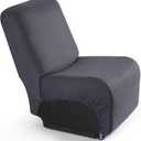 TAOCOCO Recliner Chair Cover 3 Pieces Polyester Fabric Stretch Recliner Covers Softness Recliner Furniture Protector with Elastic Bottom (Dark Gray, 1 Armless Chair Cover)