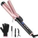 Curling Iron 1 1/2 Inch Large Barrel, Professional 1.5 Inch Curling Wand for Long Hair, Ceramic Hair Curler with LCD Display, Dual Voltage Travel Styler, 30s Heat Up & Auto Shut Off