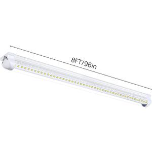 Singteam 8Ft LED Shop Light Fixture, 90W Integrated LED Tube Light,10000LM, 6500K,Clear Cover