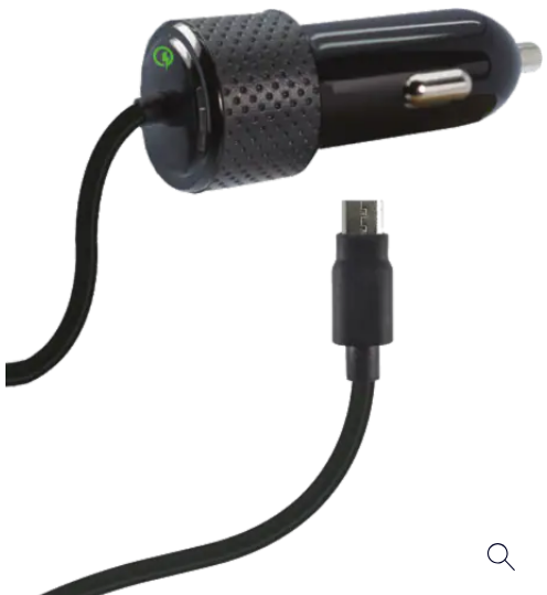 ZGear 28.8-Watt 2.4-Amp Adaptive Fast Charging Car Charger for Micro USB - Black