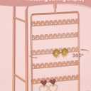 Lolalet Jewelry Organizer Stand, No Assembly Needed Display Storage with Rotating Earring Holder for Necklace Bracelet Rings, Galentines Valentines Gifts Room Dorm Decor for Women Girls -Rosegold