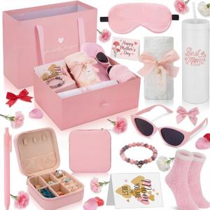 Skylety 10 Pcs Mother's Day Birthday Gifts for Mother, Best Mom Gifts Basket Box from Daughter Kids Mother-in-law New Mom Set for Mother's Day Presents Wife from Husband Women Birthday(Lovey Style)