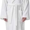 Arus Men's Hooded Classic Bathrobe Turkish Cotton Robe with Full Length Options (XX-Large, White)