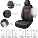 PU Leather Car Seat Covers Full Set Waterproof seat Cover for Cars3D Foam Support Automotive seat Covers Airbag Compatible, Universal Fit for Cars SUVs Trucks SedansBlack/Red