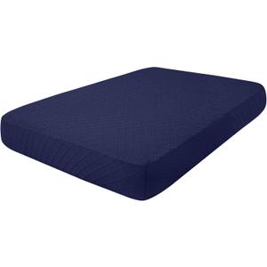hyha Outdoor Couch Cushion Covers, Sectional Couch Sofa Covers Washable, Jacquard Diamond Lattice, Stretch Sofa Seat Cushion Cover for Indoor/Outdoor Patio Furniture (1 Piece for Medium, Navy)