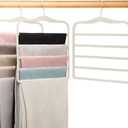 Pants Hangers Space Saving,Organization and Storage for Dorm Room Essentials for College Students Girls,Non-Slip Velvet Hangers,Multifunctional Pant Hanger Closet Organizer for Trousers Scarf-3 Pack (Large, Ivory White)