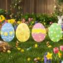 EAMBRITE Easter Decorations Outdoor Easter Egg Lights, Lighted Large Eggs Stake/Hanging/Table with Timer for Yard Signs, Window, Home, Pathway, Lawn, Garden, Spring, Indoor Outside Decor