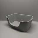 Small Cat Litter Box with High Sides,Cat Boxes for Indoor Cats,Cat Litter Pan for Kitty,Litter Box with Low Entry,Easy to Clean,Anti-Splashing (Grey)