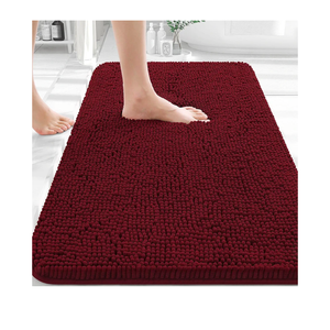 OLANLY Bathroom Rugs 30x20, Extra Soft Absorbent Chenille Bath Rugs, Rubber Backing Quick Dry, Machine Washable Bath Mats for Bathroom Floor, Tub and Shower, Home Decor Accessories, Burgundy