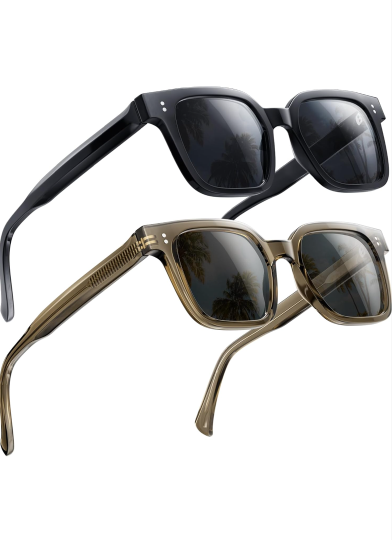 Premium 158MM Large Polarized Sunglasses for Men Women, 2 Pack XXL TR Frame Trendy Sun Glasses Outdoor with UV400