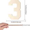 Wooden Letters and Numbers 17 Inch, Big Wooden Number 3 Shape Cutout Vintage Sports Style Unfinished Wood Alphabet Numbers for Wall Decor Nursery Name Painting Crafts Party Room Home Decoration