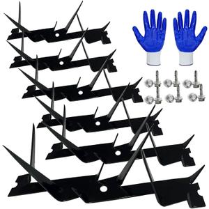 Fence Spikes Animal Deterrent 6 Pcs (9.8x1.8x3.4in) Intruder Anti Climb Fence Wall Security Spikes,Anti Climb Spikes,Exterior Wall Spikes,Security Spike Strip