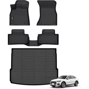 Floor Mats & Cargo Trunk Liners Custom Fit Audi Q5 / SQ5 2024 2023-2018 All Weather Floor Mats for Audi Q5 SQ5 2024 2023 2022 2021 2020 2019 Durable Floor Liners Accessories for Q5 2018-2024