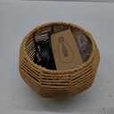 Mini Hemp Rope Woven Pendant Light Woven Light Fixture Boho Chandelier Light Fixture Wicker Pendant Light Rattan Light Pendant Dome Wicker Chandelier for Bedroom Kitchen Island(Bulb Incl.) (8.7" Natural)