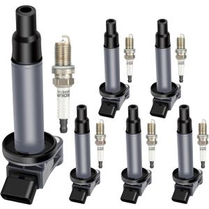 ECCPP UF267 6 ignition coils with 6 iridium Spark Plugs for Toyota for Lexus Avalon Camry Highlander Sienna ES300 RX300 V6 1 for MZFE Engine 88921393 UF-267 90080-19016