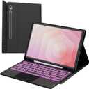 for Galaxy Tab S11 11 inch Case with Keyboard - 7 Color Backlits Detachable Wireless Touchpad Folio Tablet Cover - Galaxy Tab S11 11" 2025 Samsung Keyboard Case with S Pen Holder Black