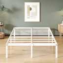 Upcanso 16 Inch White King Bed Frame Heavy Duty Metal Platform King Size Bed Frames with High Storage, Eassy Assembly 3,500 lbs Heavy Duty Bedframes