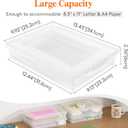Lifewit 8 Pack Plastic Multi-Purpose Storage Box with Latching Lids, Clear A4 Paper Storage, Classroom Organization, Storage Containers for Board Game, Craft, Document, Magazine, Art Supplies