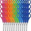 48 Pack 5" Safety Blunt Tip Student Scissors, 6 Assorted Colors Kid Craft Scissors for Cutting Regular Paper, Construction Paper, Cards