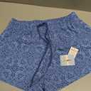 Roxy Womens Beach Casual Shorts Loose Fitted, Elastic Waist Drawcord Swim Shorts, Quick-Dry Board Shorts (Blue, L)