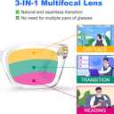 VISOONE Progressive Multifocal Reading Glasses Spring Hinge Blue Light Blocking for Women and Men readers 2.5x