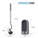 SetSail Toilet Brush and Holder Set, Compact Size Curved Toilet Bowl Brush for Bathroom Deep Cleaning with Stainless Steel Handle Toilet Cleaner Brush, Grey