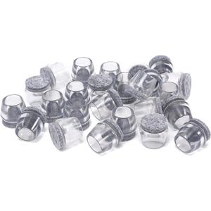 Chair Leg Floor Protectors with Wool Felt Furniture Pads Furnigear-Silicone Chair Leg Caps Round Hardware Floor Protectors (1-1/8 - 1-1/4,8 Pack)