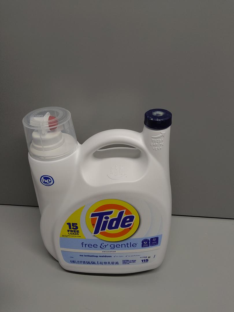 Tide Free & Gentle Liquid Laundry Detergent, 115 Loads, 151 fl oz, Tide Laundry Detergent, Clean Laundry Detergent