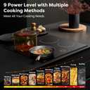 4 Burner Electric Cooktop, 24 Inch Built-in Electric Stove Top, 220-240v Radiant Cooktop with Child Lock, Touch Control, Residual Heat Indicator, Overheat Protection, Hard Wire (No Plug), 4 Burners - 24 Inch - 6000w