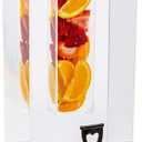 Restaurantware Bev Tek 3 Gallon Beverage Dispenser 1 Square Drink Dispenser For Parties - With Infusion Core Bamboo Base Clear Acrylic Drink Dispenser With Stand Easy-To-Use Spigot