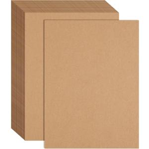 FEPITO 60 Sheets Kraft Paper 8.5 x 11 Inches Brown Paper Letter Size Craft Paper Sheets for Printing Labels DIY Arts and Craft