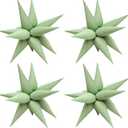 50pcs Matte Green 20' Water Drop Foil Cone Mylar Balloons Matte Green Star Balloons Explosion Star for Girls Boys Birthday Party Wedding Baby Shower Party Decor