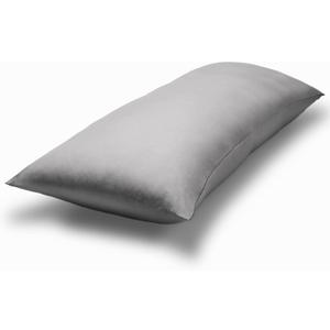 Bare Home Microfiber Body Pillow Cover - Ultra Soft - Cooling Pillowcase - Double Brushed - Pillowcase with Zipper Closure - Easy Care (20''x54'' Body Pillow Cover, Light Grey, Pack of 2)