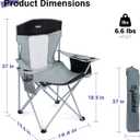 Byliable Camping Chairs Lawn Portable Foldable Camp Folding Lightweight Chair for Adults with Drink Holder and Cooler Pouch Outdoor for Camping, Lawn, Sports, Picnic, Music Festival, Gray Black, Large