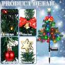 Baquler 2 Pcs Solar Christmas Tree Garden Stake Lights Outdoor Christmas Tree Yard Decorations Multicolor Solar Stakes for Pathway Lawn Patio Xmas Ornament (Vibrant Style)