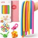 10 Pack Sensory Toys for Kids Upgraded Extra-Thick Stretchy Sensory Strings for Autism, ADHD, Anxiety Gift Box, Perfect Stocking Stuffers for Boys & Girls, Ideal for Travel or Classroom (Smooth), 0.55 inches