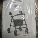 Medline Aluminum Rollator Walker, Burgundy, 300 lb. Weight Capacity, 8” Wheels, Adjustable Height Handle, Padded Seat & Backrest, Rolling Walker for Seniors and Mobility Impaired
