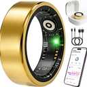 Smart Ring Fitness Tracker for Women and Men, Heart Rate Monitor, Sleep and Stress Monitoring, Menstrual Cycle Tracking, Step Counter, IP68 Waterproof, No Subscription, Compatible with iOS and Android