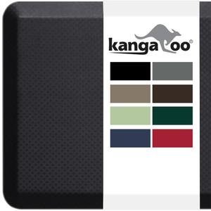 KANGAROO Thick Ergonomic Anti Fatigue Mats for Kitchen Floor, Cushioned Standing Office Desk Mat, Waterproof Scratch Resistant Topside, Supportive All Day Comfort Padded Foam Rugs, 20x32